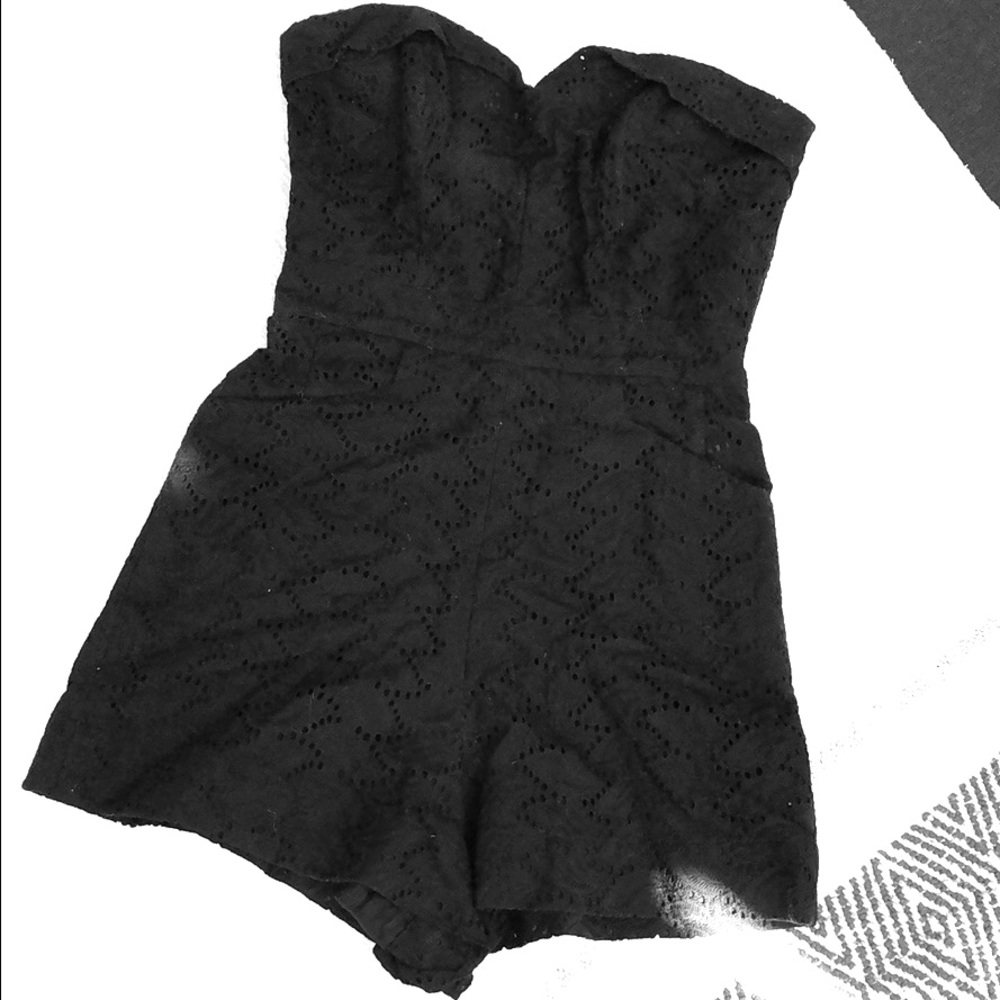 The sweetest Shareen Black eyelet romper